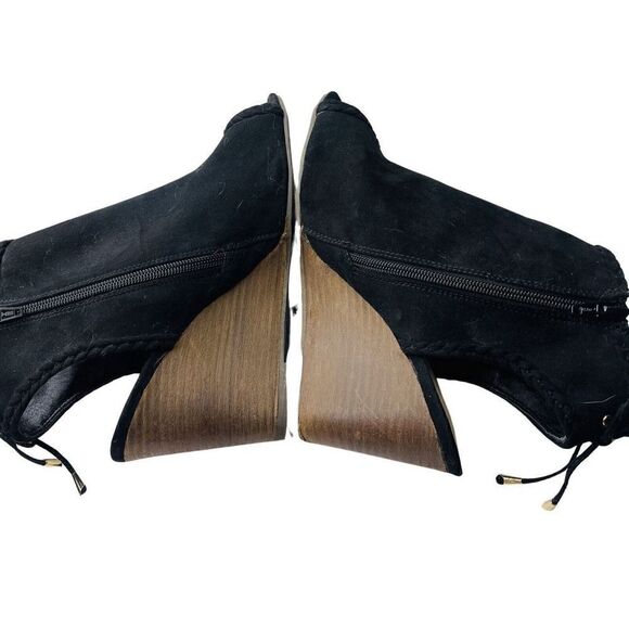 Cato black Wedge open toe ankle boots booties women’s 10 Wide - Picture 5 of 9